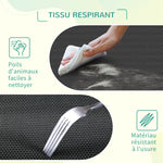 Lit pour chien chat XL grand confort sur pieds lit de camp 110 x 75 x 20 cm textilène micro-perforé noir
