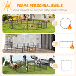 Parc pour chien, enclos chien 16 panneaux modulable et pliable, portable en acier avec portes 80 x 60 gris