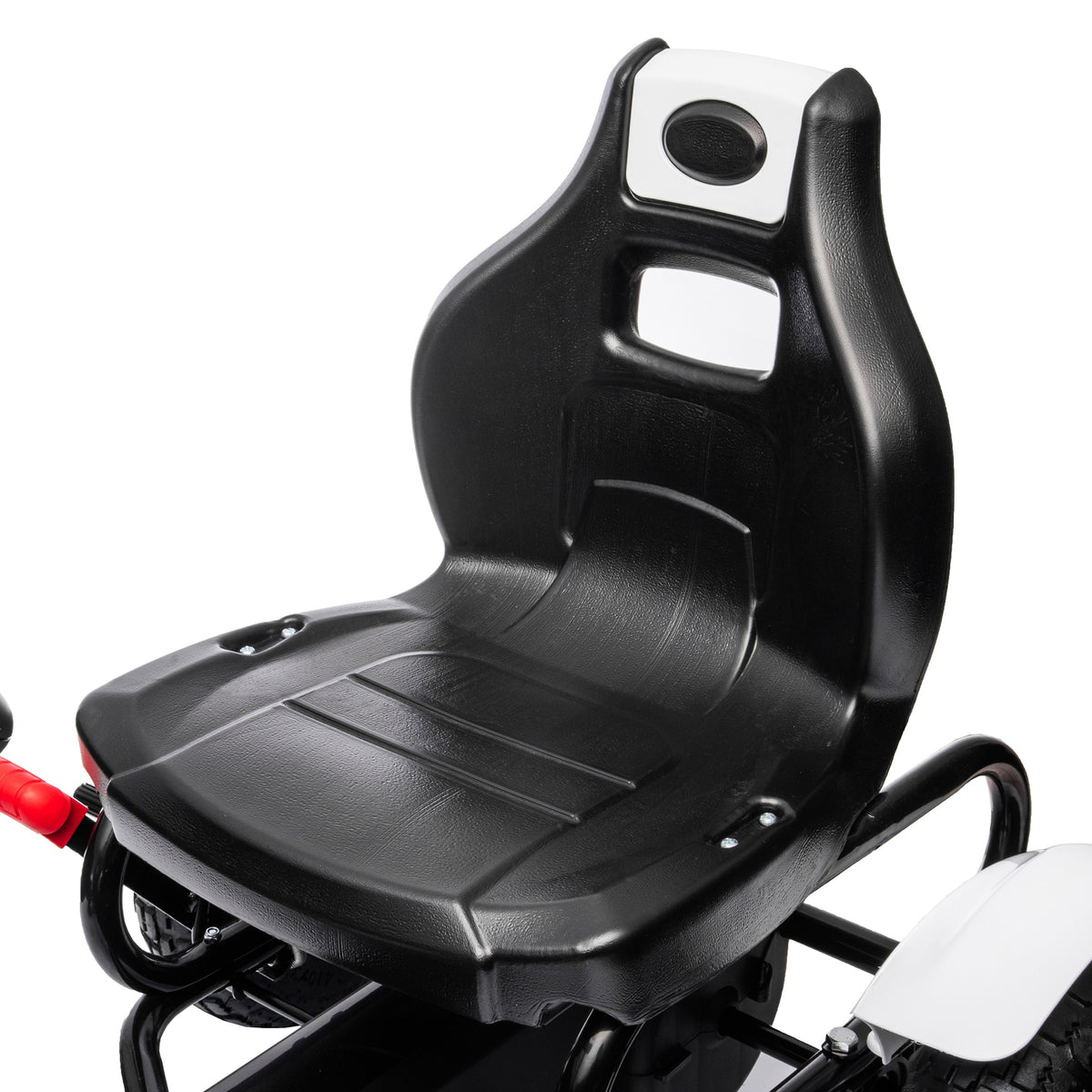 Kart à pédales pour enfant siège réglable 3 positions frein à main enfant de 5 à 12 ans blanc noir