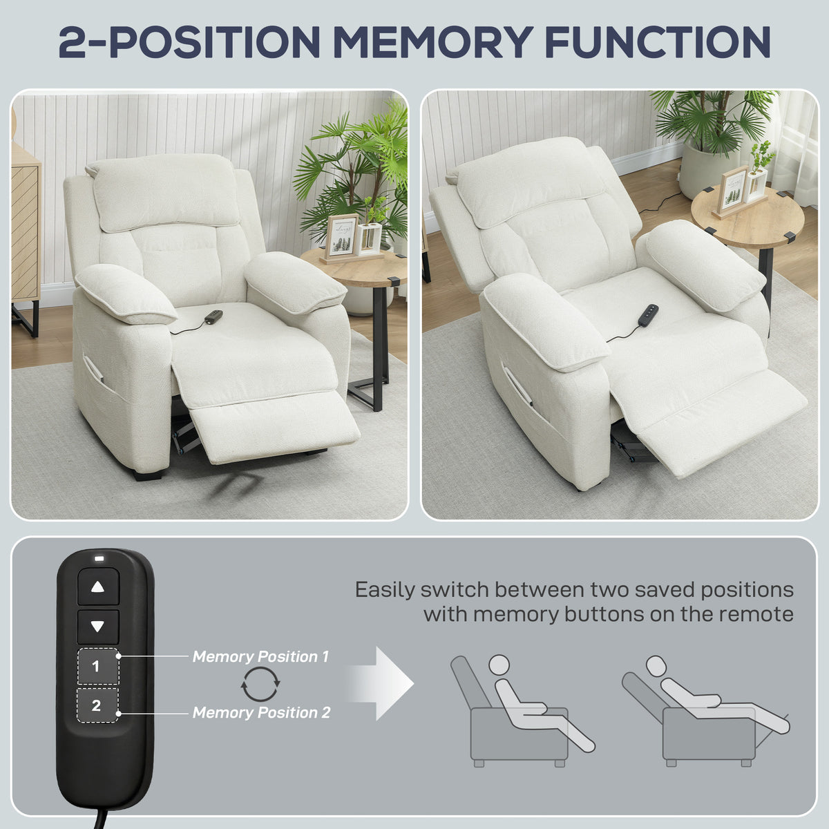 Fauteuil relax électrique fauteuil inclinable port USB repose-pieds poches latérales télécommande 86x90x103cm crème