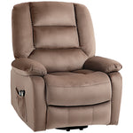 Fauteuil releveur électrique fauteuil relaxant dossier inclinable avec repose-pied télécommandes 90 x 93 x 110 cm marron