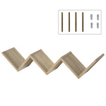 Etagères murale flottante - design contemporain en V - kit fixation inclus - panneaux particules chêne clair