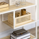 Bibliothèque étagère de rangement à 7 niveaux cadre en acier style industriel 83 x 34 x 180 cm chêne