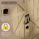 Armoire de jardin abri remise pour outils 90L x 54.5P x 161/168,5H cm 2 étagères toit bitumé étanche bois pin autoclave