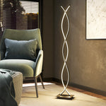Lampadaire sur pied salon, lampe salon 3 niveaux de luminosité réglables à double spirale avec interrupteur à pied, noir