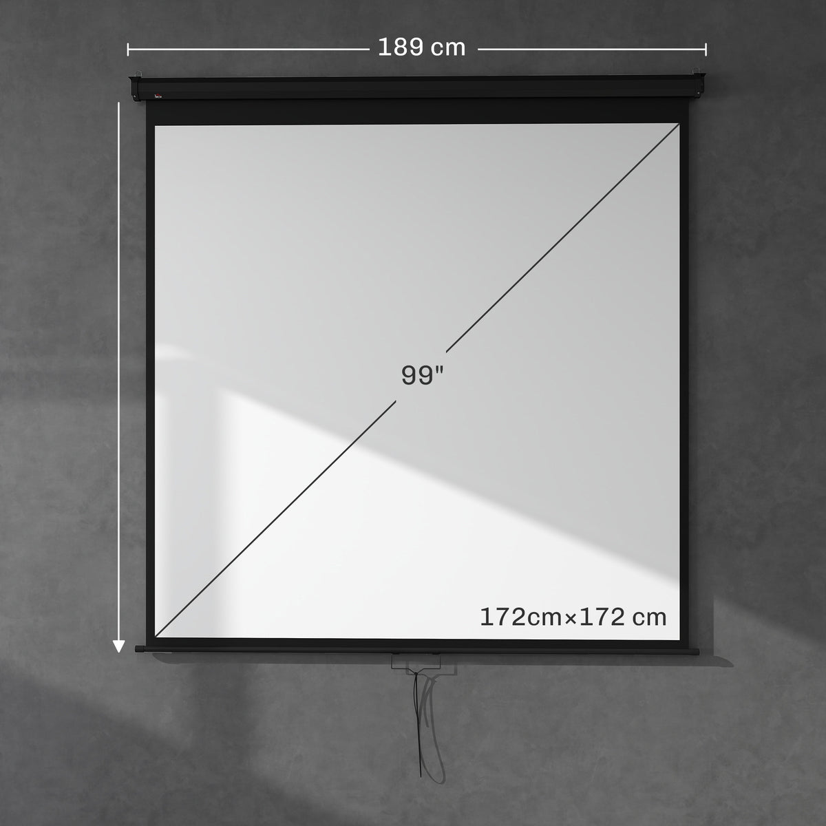 Écran de projection TV et Home Cinema de 99 Pouces vidéo projecteur 1:1 4K HD, 178L x 178H cm