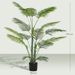 Plante artificielle intérieure 170 cm, palmier arbre artificiel avec pot en plastique et flocage, vert