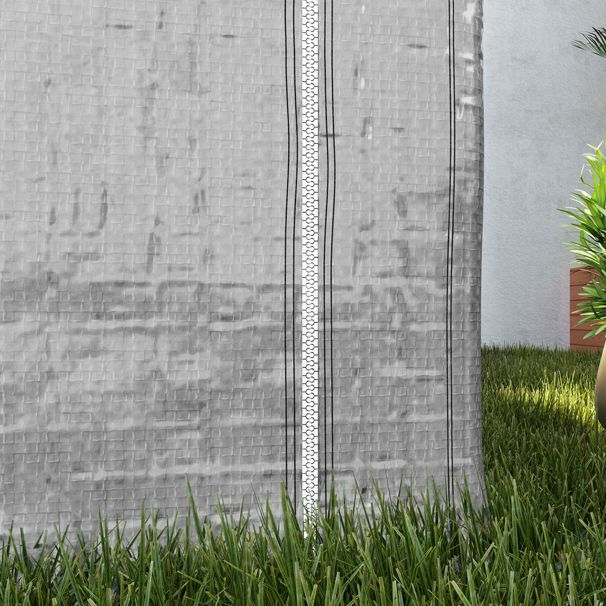 Abri de jardin 2 x 2 x 2 m abri vélo extérieur avec cadre en acier galvanisé, imperméable et résistant aux UV - gris