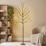 Árbol luminoso 180 cm Cerezo artificial luminoso, 200 LED y 20 ramas flexibles, decoración interior y exterior