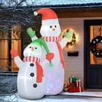 Bonhomme de neige gonflable de Noël, 240 cm, décoration gonflables de Noël avec lumières LED, blanc