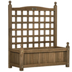 Jardinière avec treillis bac à fleurs jardinière sur pied 64 x 28 x 75 cm inserts d'irrigation bois massif