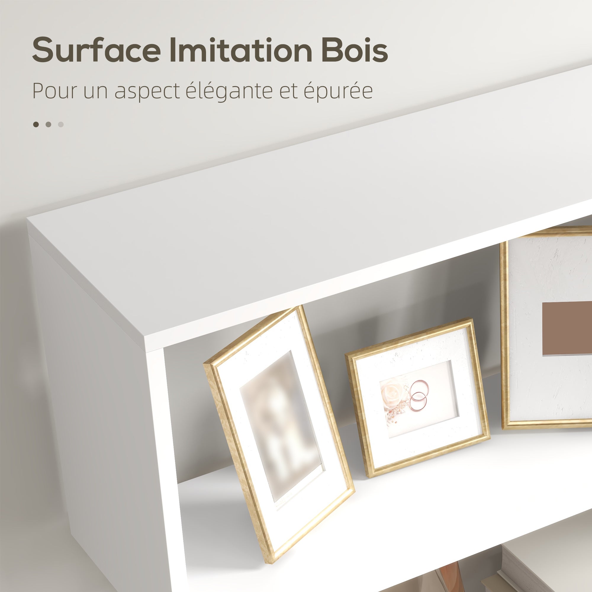 Bibliothèque étagère Zig zag Design Contemporain 80L x 23l x 192H cm 6 Niveaux Blanc
