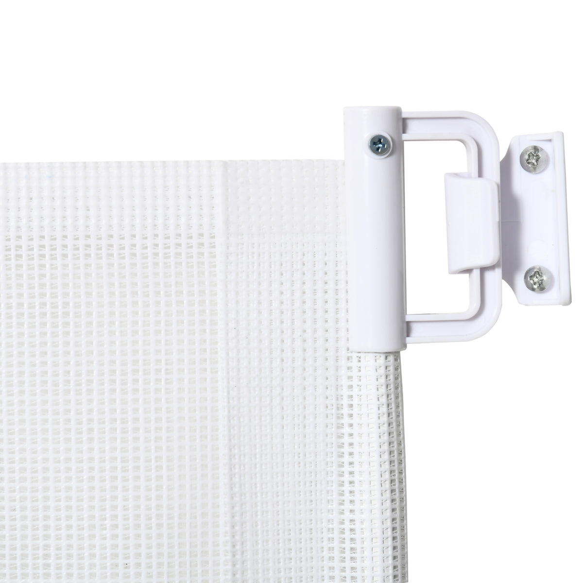Lot de 2 barrières de sécurité barrière animaux rétractable automatique 1,15L x 0,83H m textilène acier blanc