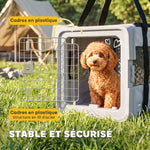 Sac de Transport pour Chat et Chien Pliable Tissu 300D Jusqu'à 10 kg 49,5 x 34 x 35,5 cm Gris