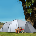 Tente de camping familiale 4 personnes dôme 2 chambres 1 séjour et 1 auvent anti-UV Imperméable 2000 mm multicolore