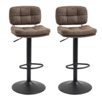 Lot de 2 tabourets de bar Vintage capitonné - pivotant, réglable - repose-pied - revêtement synthétique marron