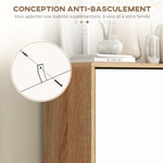 Meuble à chaussures 3 abattants avec étagère réglable, 72L x 24P x 119H cm, naturel et blanc