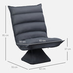 Fauteuil de sol paresseux pivotant 360° avec dossier inclinable design capitonné 62 x 62 x 95 cm gris foncé