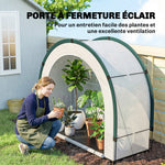 Serre de Jardin Pliable et Portable, Petite Serre de Balcon en Bâche PE et Porte Zippée, 200 x 80 x 164 cm, Vert
