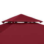 Toit de Remplacement pour pavillon de Jardin Toile de Rechange pour pavillon tonnelle Tente 3 x 3 m Rouge vineux-8