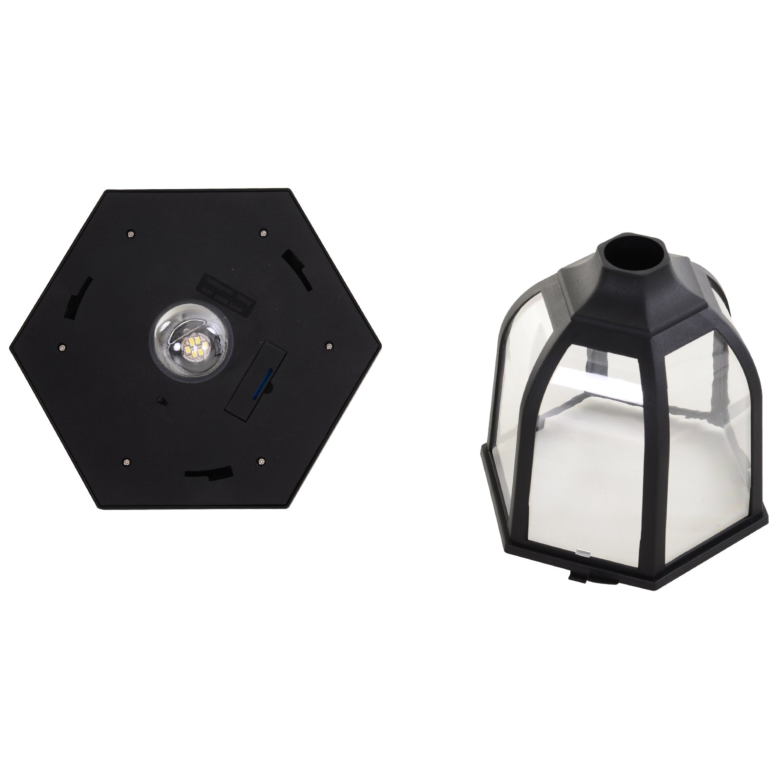 Lot de 2 luminaires extérieurs lampadaire sur pied solaire lampadaire lanterne classique LED 60 Lm max. noir