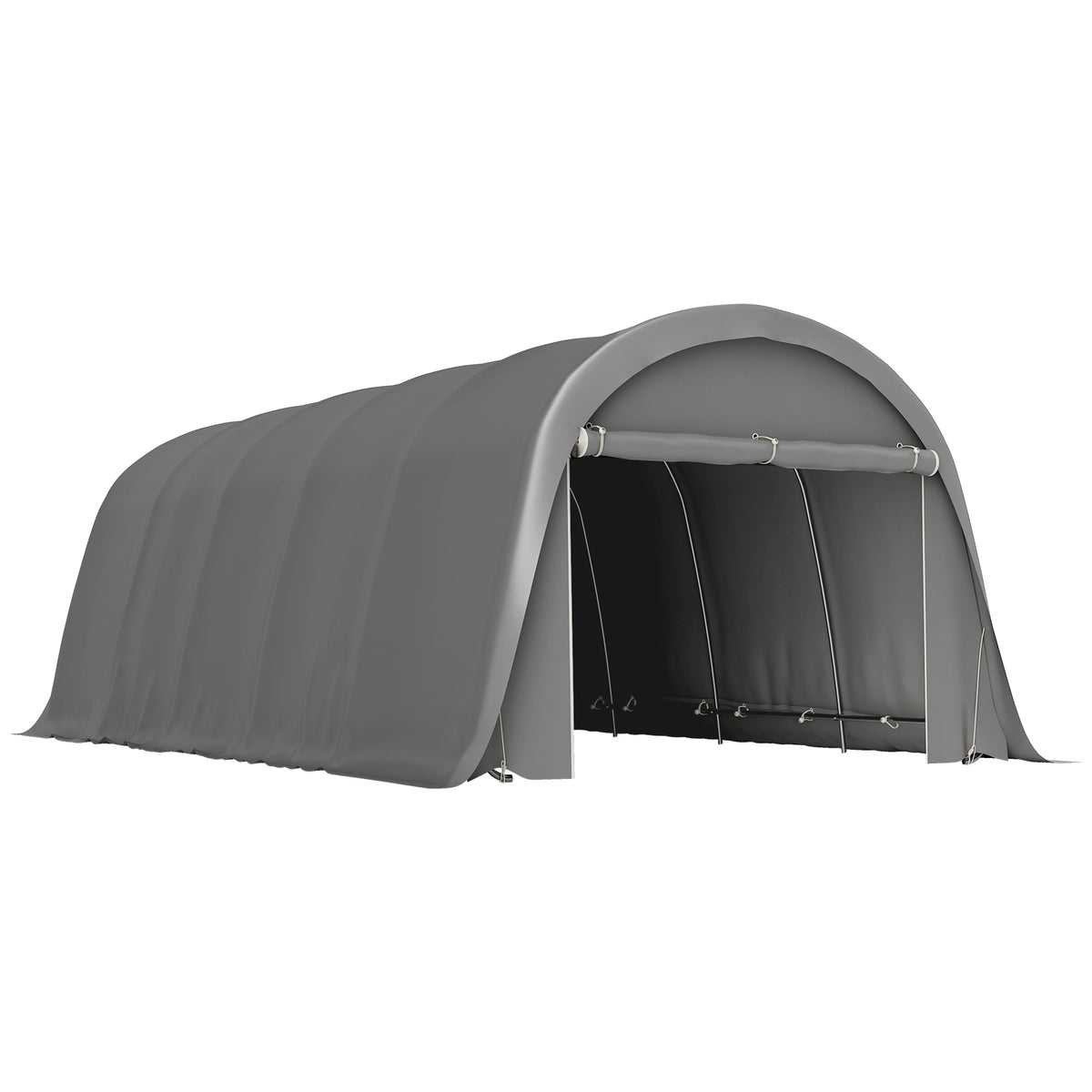 Carport tente de garage 3,6 x 7,2 m abri voiture extérieur tente de stockage avec parois latérales amovibles, gris foncé