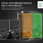 Poubelle de cuisine 2 compartiments de 2 x 20L, acier inoxydable, couvercle à fermeture douce, 45,8x36x51,6cm, noir
