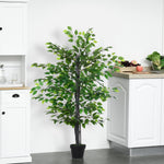 Arbre Artificiel Plante Artificielle ficus H.1,45 m Tronc Branches Liane Lichen Feuilles Grand réalisme Pot Inclus