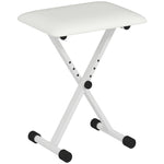 Tabouret piano pliable, banc piano réglable en hauteur, siège rembourré en PU, 39 x 29 x 37-47 cm, blanc