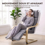 Fauteuil Salon, Fauteuil d'Appoint Rembourré en Lin avec Repose-Pieds, Assise Large, Bascule Douce, Dossier Haut, Gris