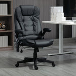 Fauteuil de bureau massant et chauffant électrique fauteuil bureau ergonomique revêtement synthétique noir