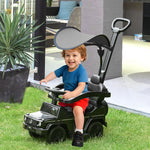 Porteur Enfants Voiture Enfant Multi-équipée 12-36 Mois klaxon Marche-Pieds, Garde-Corps et ombrelle Noir
