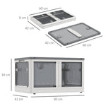 Boîtes de rangement pliables et empilables 69L en plastique avec couvercle et 4 roulettes, accès à 5 côtés, blanc