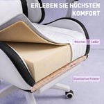 Siège gaming fauteuil gaming dossier inclinable 135° avec appui-tête repose-pieds 65l x 65P x 121-129H cm blanc et noir