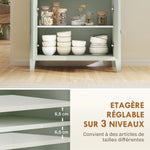 Buffet salon, meuble de rangement avec tiroir, double porte, étagère réglable, 80 x 40 x 90 cm, vert clair
