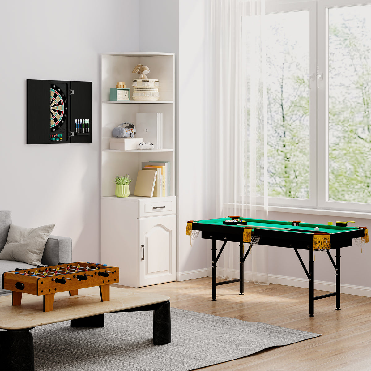 Table baby-foot pour enfants à partir de 6 ans 2 ballons 18 joueurs 69 x 37 x 24 cm