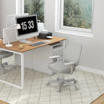 Chaise de bureau tissu mesh hauteur réglable pivotante 360° accoudoirs sur roulettes, gris