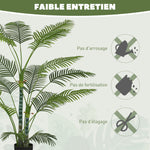 Plante artificielle intérieure 170 cm, palmier arbre artificiel avec pot en plastique et flocage, vert