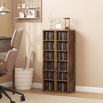 Set di 2 scaffali a colonna armadietto porta CD-DVD 12 scomparti 21 x 22,5 x 88,5 cm capacità 204 CD marrone