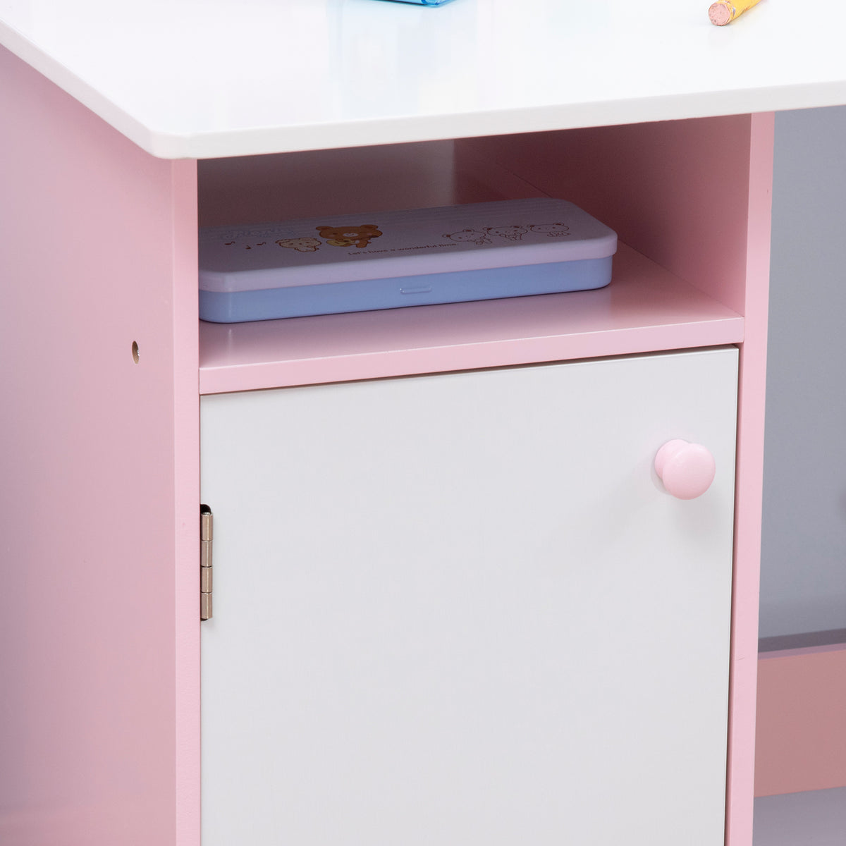 Ensemble table et chaise pour enfant avec tableau blanc - bureau pour enfant +5 ans - 90L x 45l x 85H cm rose