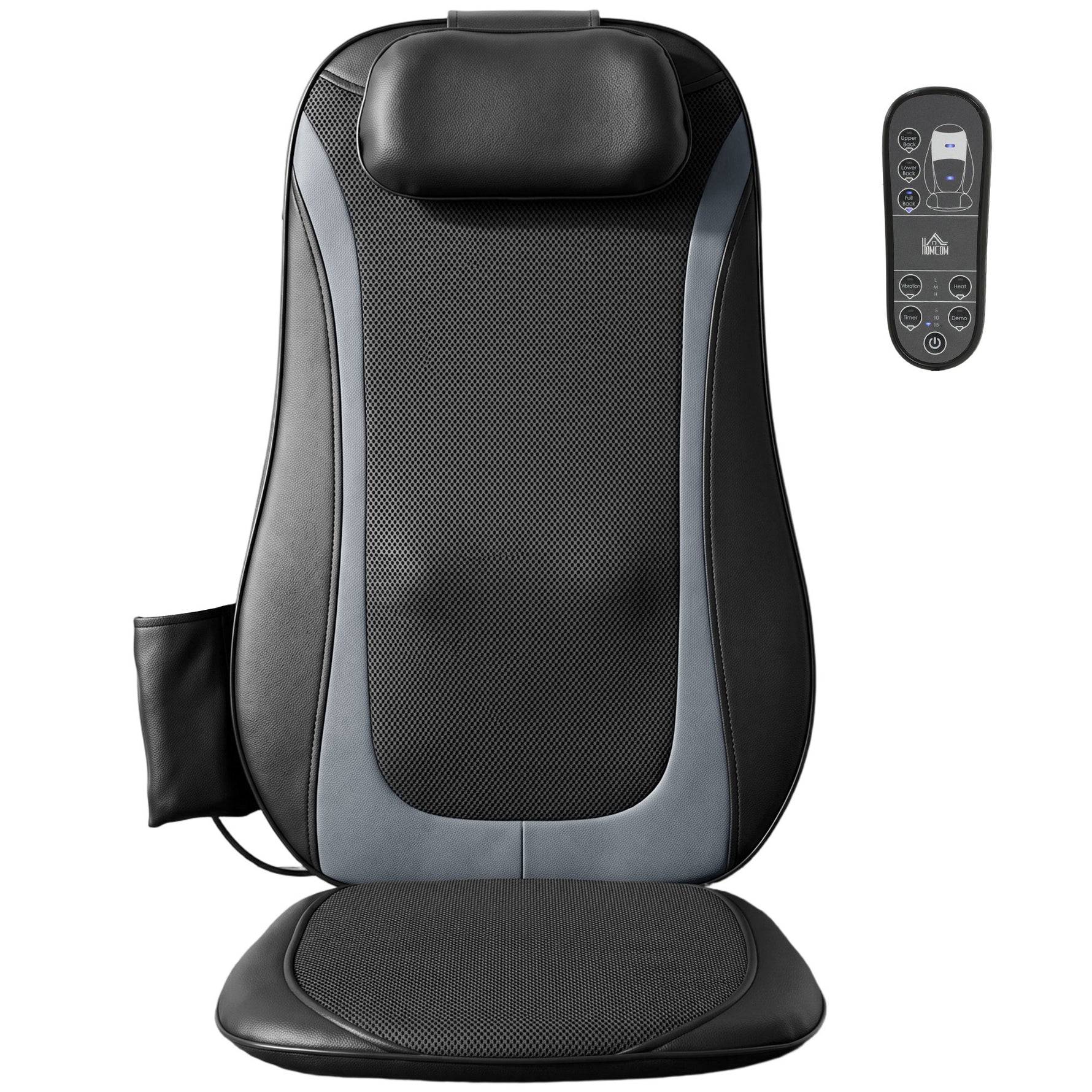 Masseur Dorsal Chauffant, Fauteuil de Massage Tissulaire Profond Vibration 3 Niveaux, Coussin de Massage