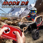 Voiture électrique enfant UTV KAWASAKI TERYX KRX 1000 12 V à 2 moteurs 25 W télécommande 2,4 Ghz 100 x 64 x 56 cm jaune