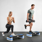 Stepper Fitness Aérobic hauteur réglable 10/15/20 cm surface antidérapante 80 x 31 x 20 cm noir bleu