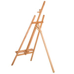 Chevalet d'Artiste sur Pieds, Inclinaison et Hauteur Réglables, Dim. 65L x 44l x 174-230H cm, Bois de Hêtre Clair