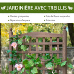 Jardinière avec Treillis - bac à Fleurs - jardinière sur Pied - 64L x 28l x 120H cm Inserts d'irrigation