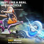 Moto cross électrique enfant moto électrique enfants moteur 350 W batterie 12V 8-16 km/h pneus gonflables 12'' rose