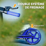 Trottinette enfants 3 à 8 ans, trottinette pliable à 2 roues LED roues lumineuses, 4 réglages en hauteur, bleu