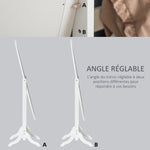 Miroir à Pied Ovale Style Shabby Chic Inclinaison réglable dim. 48L x 46l x 147H cm MDF Blanc