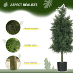 Lot de 2 plantes artificielles Cèdre avec pot, hauteur 90 cm, Conifère, 38L x 12,5l x 90H cm