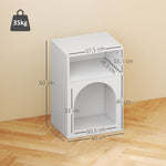 Lot de 2 tables de chevet, table de nuit avec compartiments ouverts, design arqué, 40 x 30 x 60 cm, blanc